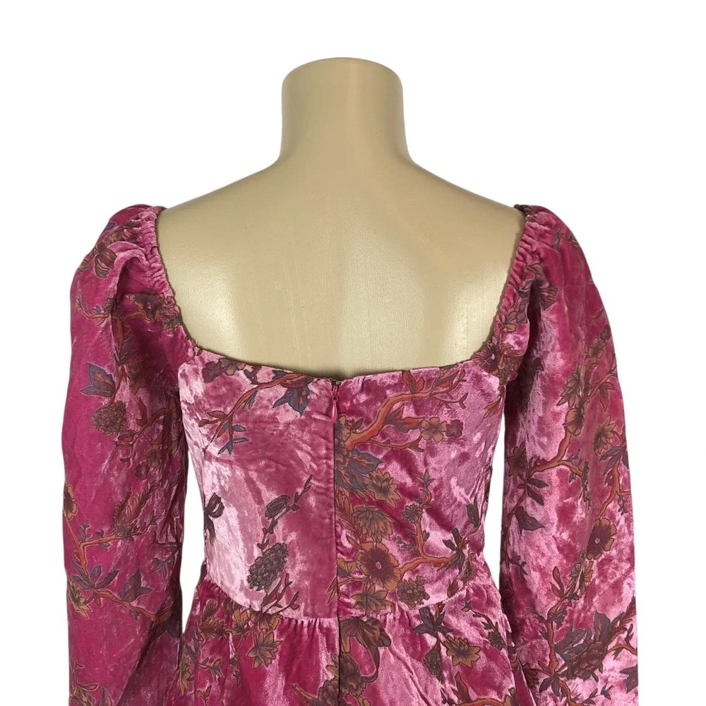 NWT Lulus Pink Floral Velvet‎ Burnout Bustier Mini Dress Size S Y2K Party Club